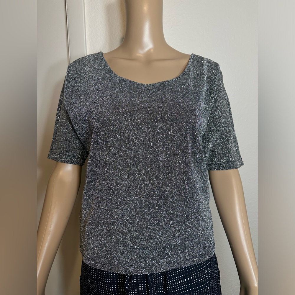 Express Metallic Silver Top Size XS